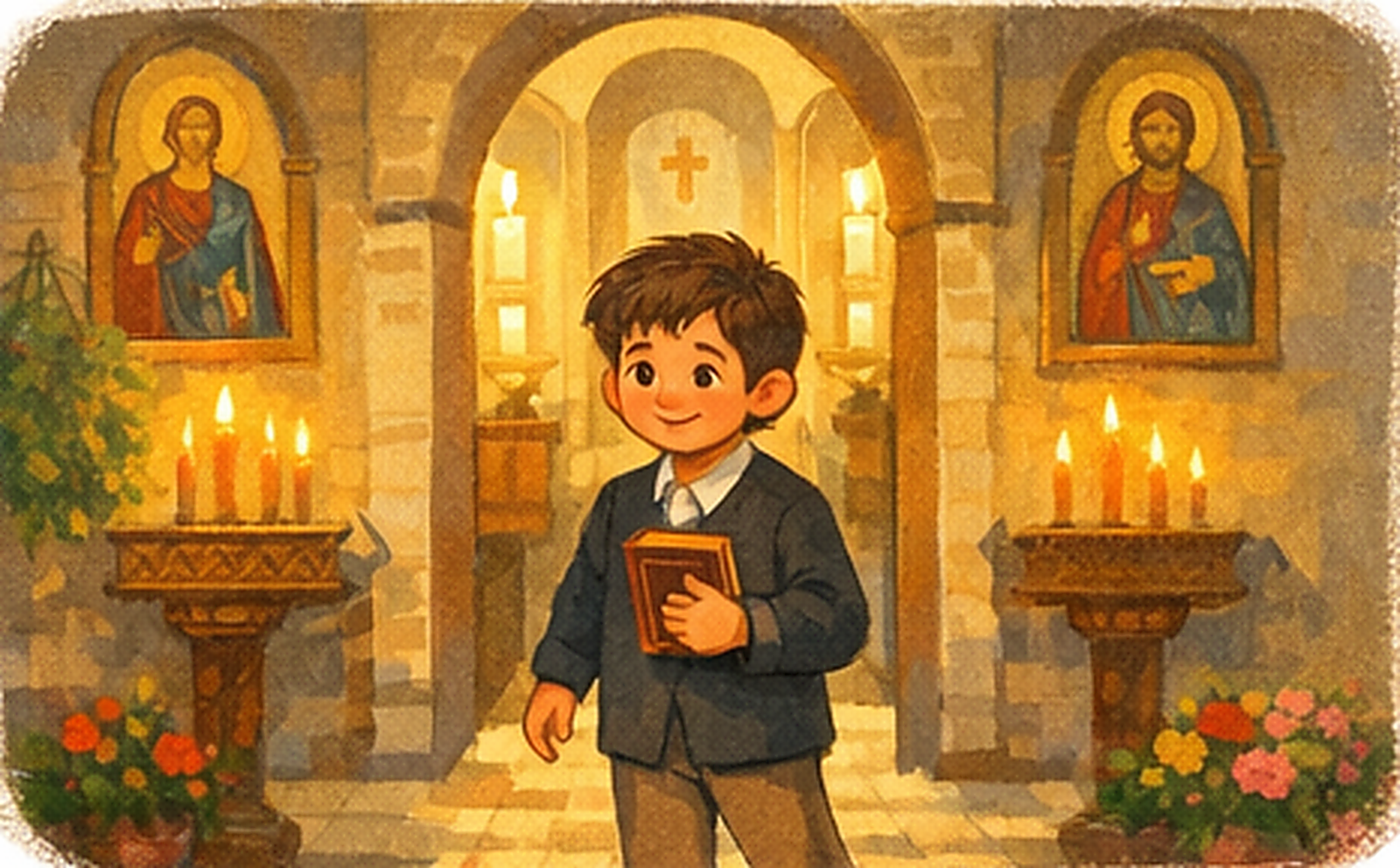 Ο Ανδρόνικος στην εκκλησία